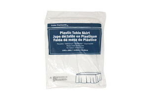 White Plastic Table Skirt 14FT x 29"