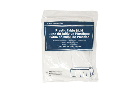 White Plastic Table Skirt 14FT x 29