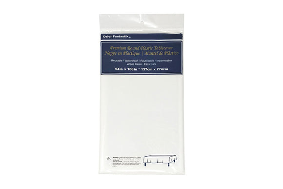 White  Plastic Tablecover 54